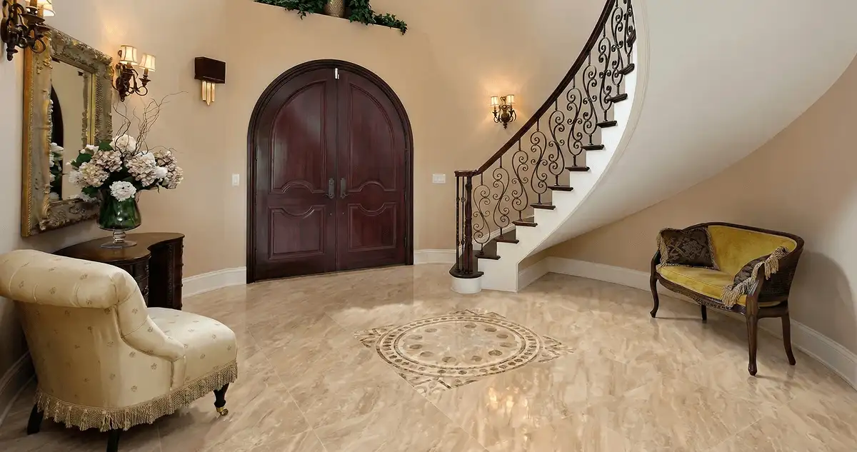 Entrance hall with professionally installed ceramic tile flooring in Pembroke Pines FL