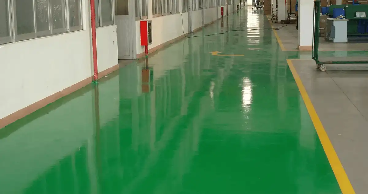 A factory floor professionally covered and marked with epoxy flooring in Pembroke Pines, FL