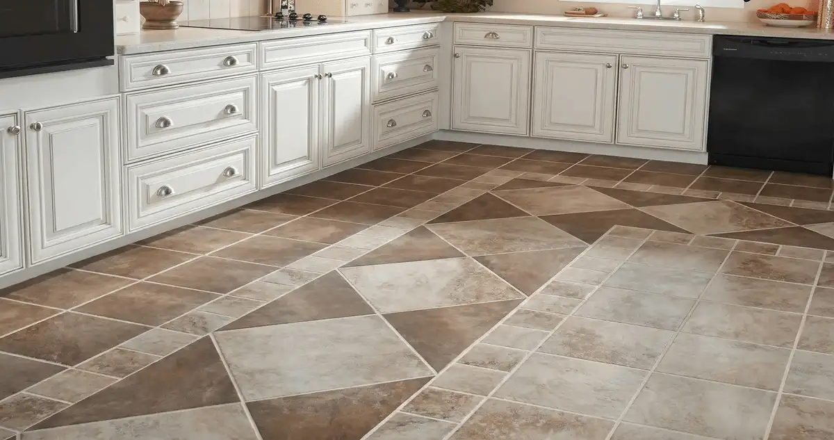 Kitchen with white cabinets and a professionally installed tile floor in Pembroke Pines, FL